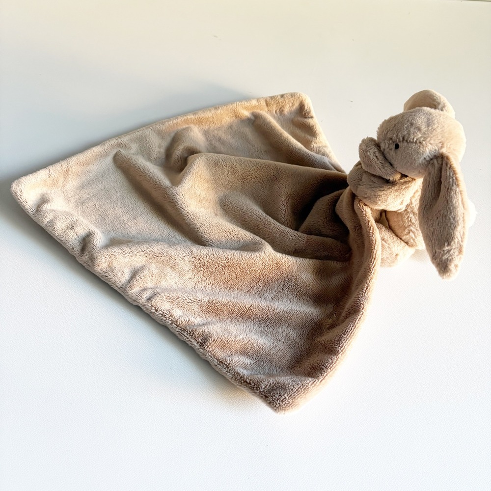Jellycat Baby Bashful Bunny Rabbit Tan Plush Soother Security Blanket Lovey